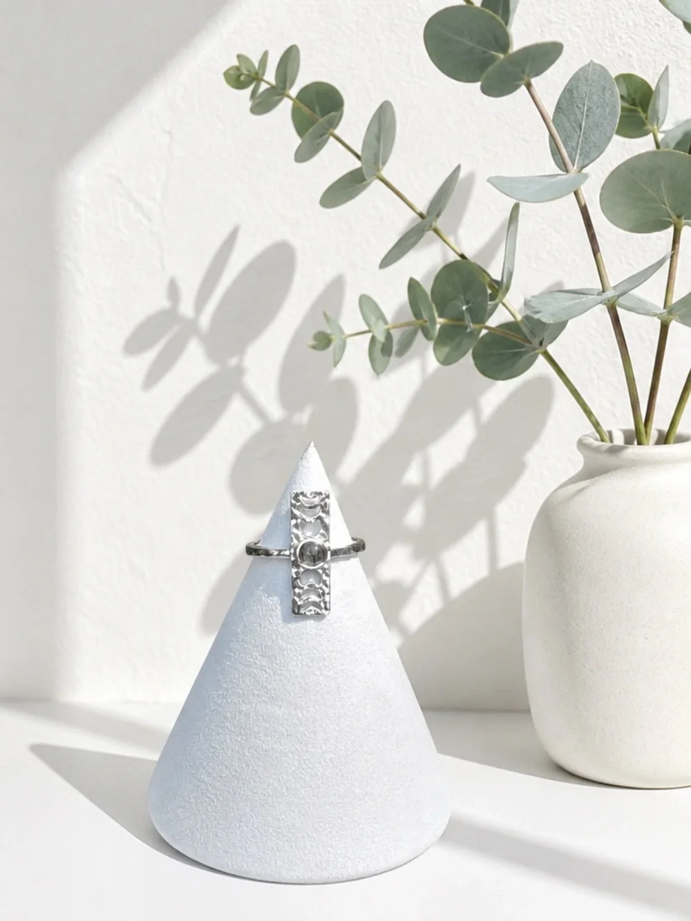 NEW! Phases of the Moon Rutilated Quartz Ring